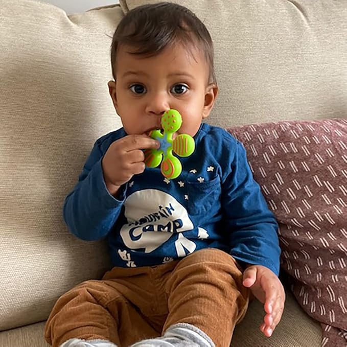 HABA Silicone Teethers for Babies 6-18 Months - Star Design Silicone Teether Ring and Grasping Toy for Safe Sensory Development - Dishwasher Safe Baby Essentials