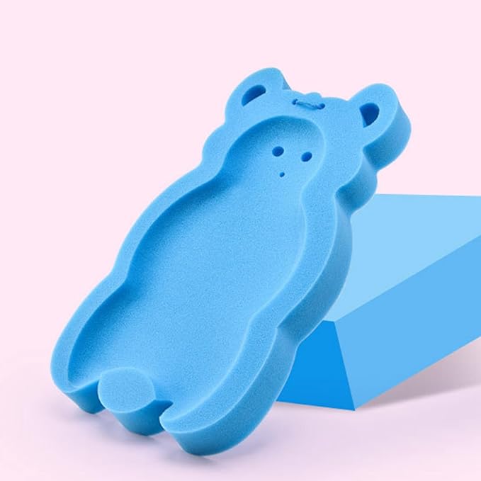 Baby Bath Cushion Infant Bath Sponge Bath Mat Removable Newborn Skid Proof Sponge Mat Soft Thicken Baby Bathtub Sponge Cushion for Newborn Baby Infant (Blue)