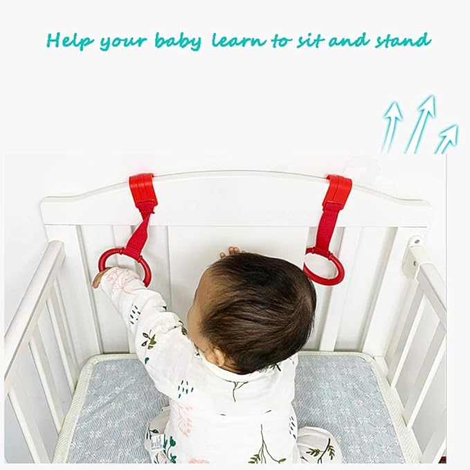 Baby Pull up Rings Playpen,Walking Exercises Assistant Stand Up Rings for Infant Toddler Baby Playpen 4 PCS