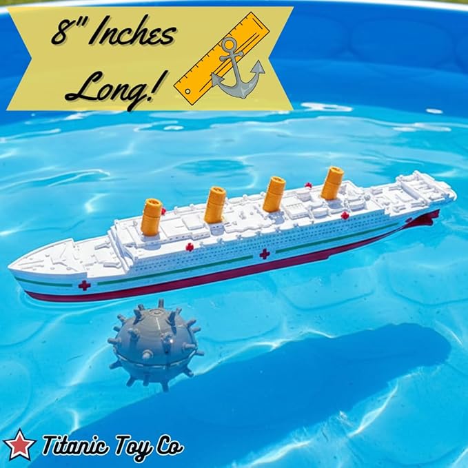 Britannic Bath Boat And Pool Toy,Break In Half RMS Titanic Toys For Kids, Historically Accurate Breakable Titanic Toy, Titanic Ship, Titanic Cake Topper (Britannic + Mine)
