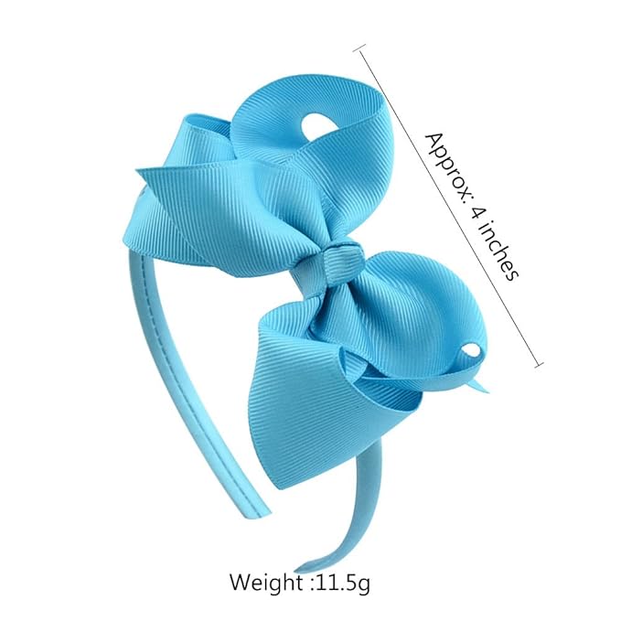 DED 16 Pack Hair Bows Plastic Hair Headband Grosgrain Ribbon Headbands Hair Hoops Hair Accessories for Baby Girls Kid