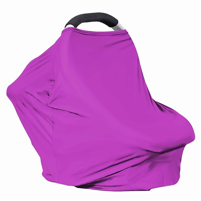 Solid Color Car Seat Nursing Breastfeeding Cover, Multi Use Cover Cozy Carseat Canopy Cover, Infant Babies Stroller Cover,Ultra Soft Stretchy Nurse Gifts Mauve Breastfeeding Cover