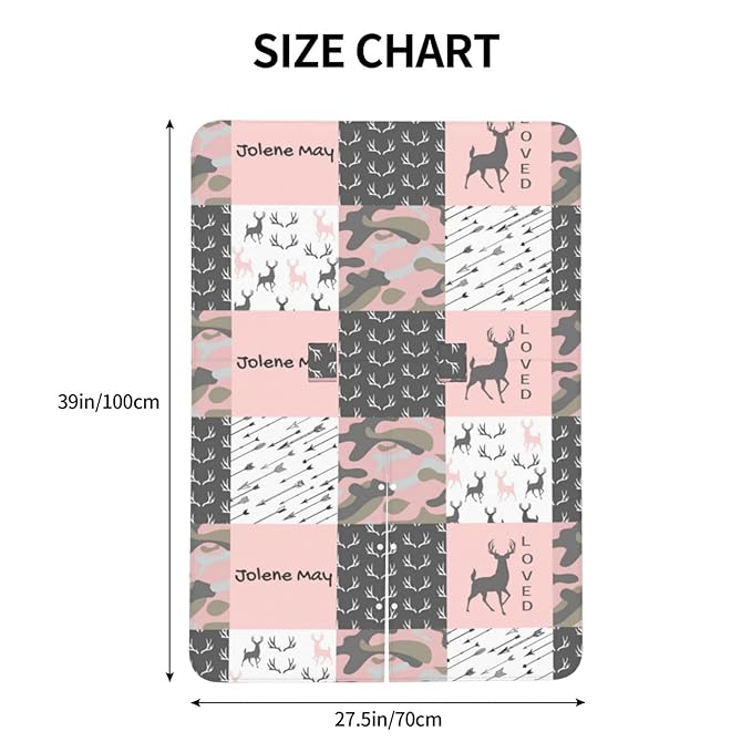 Personalized Pink Woodland Deer Baby Infant Car Seats Canopy for Babies with Name, Custom Multi-use Blankets for Baby Girls, Peekaboo Minky Nursing Breastfeeding Stroller Cover Canopies for Newborn