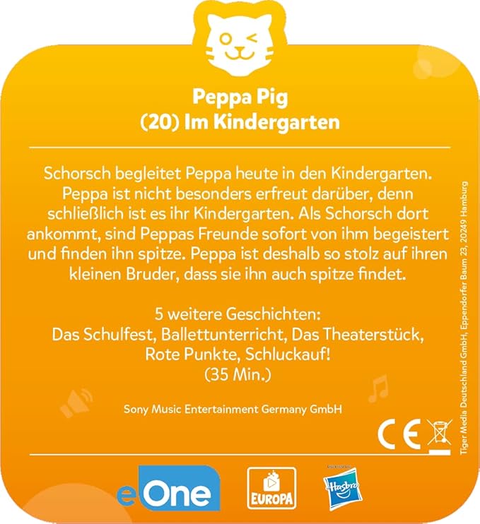 tigermedia TIG4527 tigercard-Radio Play for The tigerbox Touch, (20), Multicoloured, Im Kindergarten (Peppa Pig)