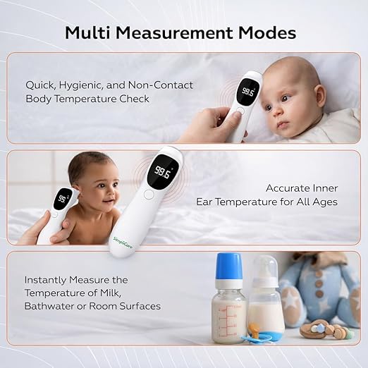 Baby Thermometer, FDA 510(k) Cleared Ear Thermometer for Kids Adults Infants, Baby Essentials, Ear & Forehead Thermometer (Touch), 2-in-1 Dual Mode, Digital Ear Thermometer (AET-R842)