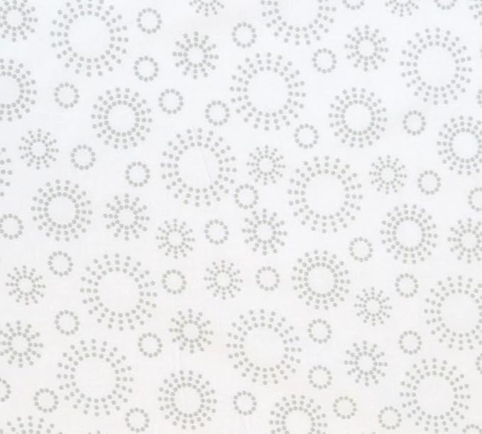 SheetWorld Baby Fitted Bassinet Sheet 15 x 33 inches, 100% Cotton Woven Sheet, Unisex Boy Girl, Grey Dot Circles, Made in USA