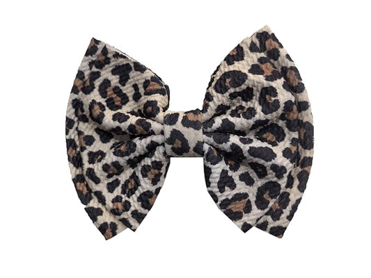 Glitter Leopard Hair Bow Clips for Girls Women Animal Print Hair Accessories with Non-Slip Clips, Bow hairpin Hair Accessories.(FJ119-Leopard 03)