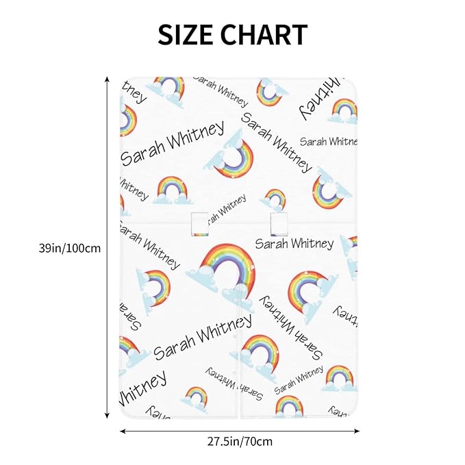 Personalized Baby Car Seat Cover Canopy with Name for Girls Boys Custom Rainbow Baby Carrier Covers