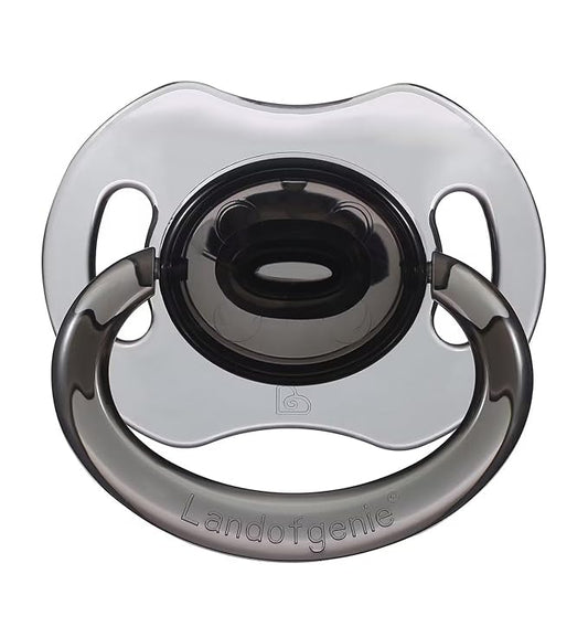 Landofgenie Large Shield Adult Size Pacifiers Bone Shape Transparent Design Pacifier Black