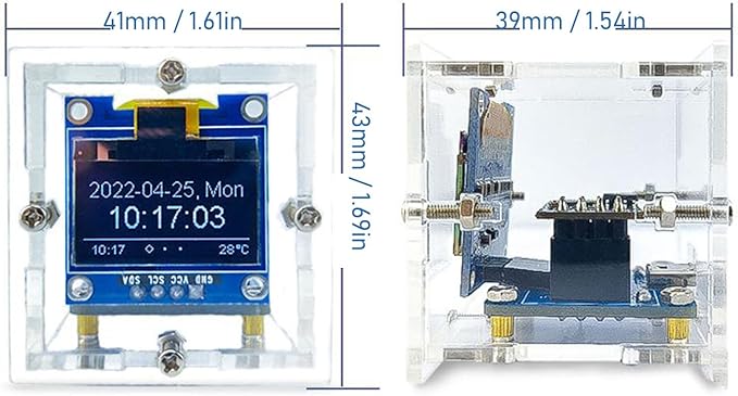 Digital Electronic Mini Clock DIY Kit DIY Alarm Clock DIY Timing Module Kit DIY Electronics Kit for for Learning and Teaching Project,Acrylic Shell Organic Light Emitting Diode Display, DC5V