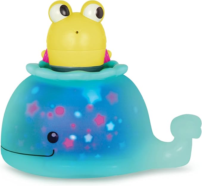 B. toys – Animal Bath Toys – Color Changing Frog Bath Squirt & Light – Up Whale – Baby Bath time Set – Glowing Lights – 6+ Months – Glow & Splash