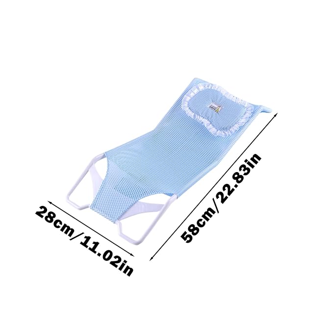 Bathroom Shower Support Seat Pad 58x28x4.2 Cm Baby Bath Support Net PP and Mesh Adjustable Antiskid Bathing Net Cushion Comfortable Soft Cushion for 0-6 Months Old Toddler Girls