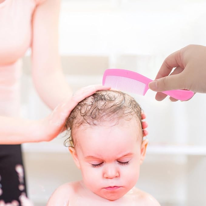 Brush and Comb Set for Boy Girl Anti-Static Massage Comb for Gentle Hair Care Pink Color Promotes Blood Circulation and Brain Development for Newborns and Toddlers