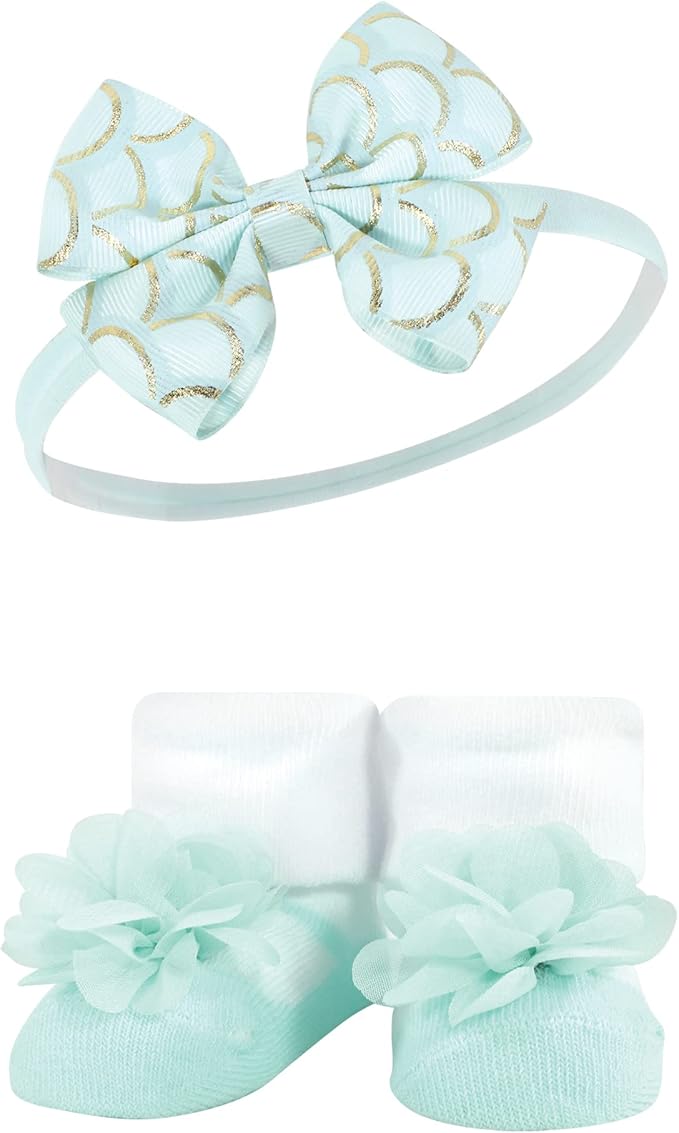 Hudson Baby Girl's Headband and Socks Giftset