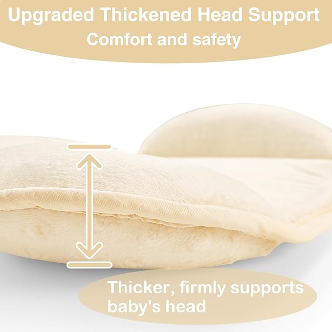 Hooyax Infant Car Seat Insert with Ultra-Thick Head Support - Universal 3-in-1 Baby Car Seat Cushion Set, Dual-Sided Newborn Carseat Insert for Carseat, Stroller, Bouncer, Swing(Apricot)