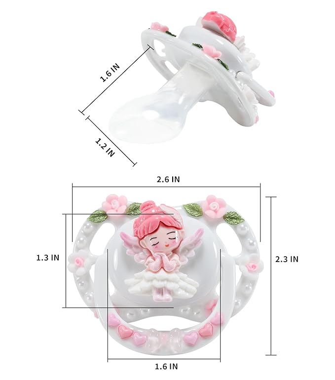 CutiePlusU Adult Sized Pacifier Dummy DIY Handmade Big Shield- White