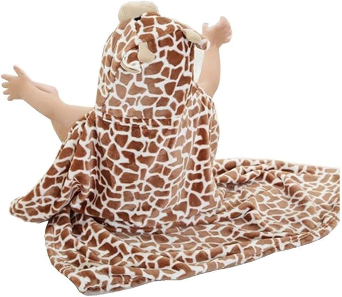 Vauwmsr Baby Hooded Blanket Ultra Soft Warm Newborn Infant Swaddle Wrap Bath Shower Towel, 25.6" x 39.4", Brown