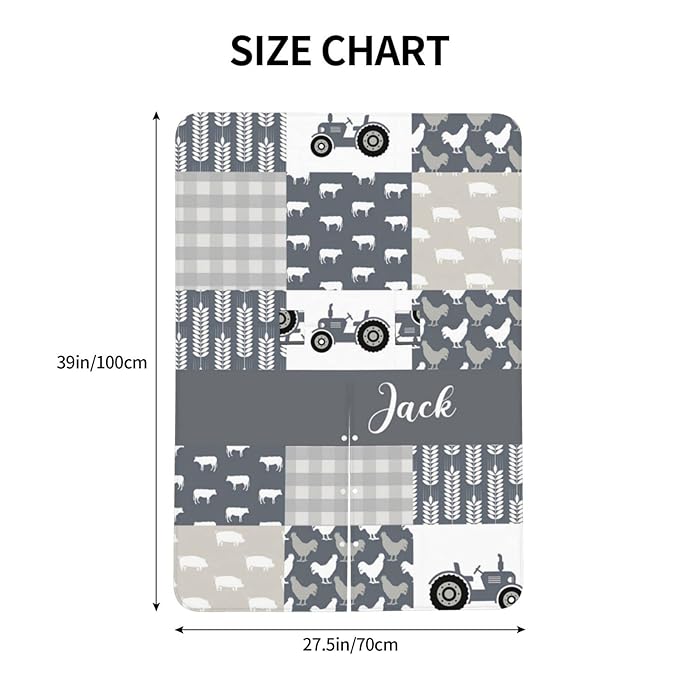 Personalized Baby Car Seat Canopy for Babies with Name, Custom Car Seat Covers for Boys and Girls, Infant Opening Minky Nursing Breastfeeding Stroller Cover Carseat Canopies for Newborn (Farm Theme)