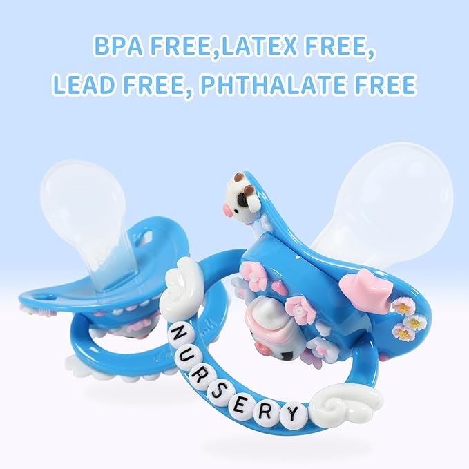 CutiePlusU Adult Sized Pacifier Dummy Big Shield DIY Handmade- Darkblue