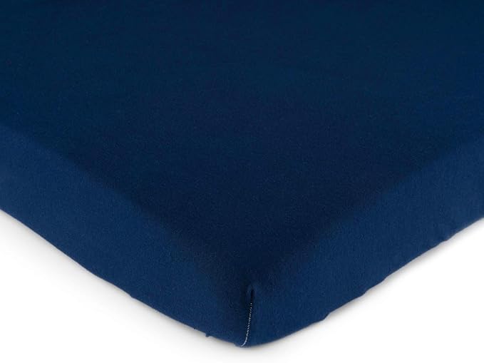 SheetWorld Baby Fitted Moses Basket Sheet 13 x 27 inches, 100% Cotton Jersey Hypoallergenic Sheet, Unisex Boy Girl, Solid Navy, Made in USA