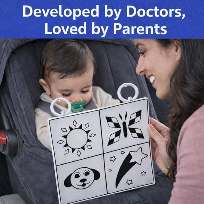 Premium Tactile Baby Mirror Toy for Tummy Time & Play, Double-Sided High-Contrast Sensory, Supports Crawling & Vision, Easy Clean, 12”x12” Large Size, Lightweight, Ideal Gift for 0–12 Months Babies