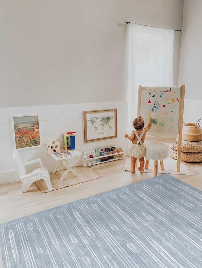 The Shwally PlayMat - Soft Baby Play Mat - Reversible Foam Floor Mat - Waterproof, Wipe-Clean, Durable, Non-Toxic and Hypoallergenic - Large (6.5' X 4.5') (Bowie)
