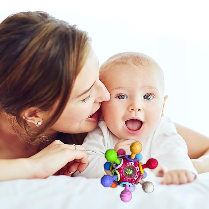 Baby Montessori Sensory Toys for 0-6 6-12 Months, Baby Teether Teething Toys for Babies 0 3 6 9 12 18 Months, Newborn Infant Learning Developmental Toys Gifts for 1 2 Year Old Boys Girls