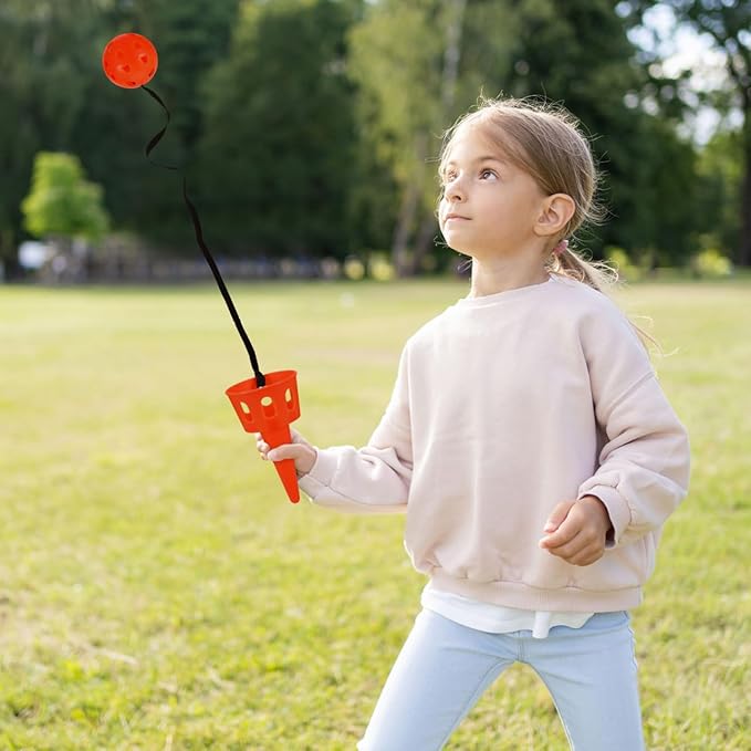 SAFIGLE 3 Sets Toss Catch Ball Toy with Scoop for Kids Ages 3-5 - Lightweight Portable Ball and Scoop Outdoor and Indoor Game for Children