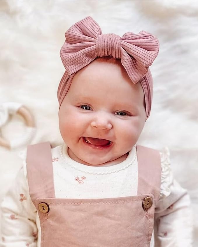 jollybows 15 PCS Baby Girls Headbands with Bows Handmade Hair Accessories Stretchy Hairbands for Newborn Infant Toddler