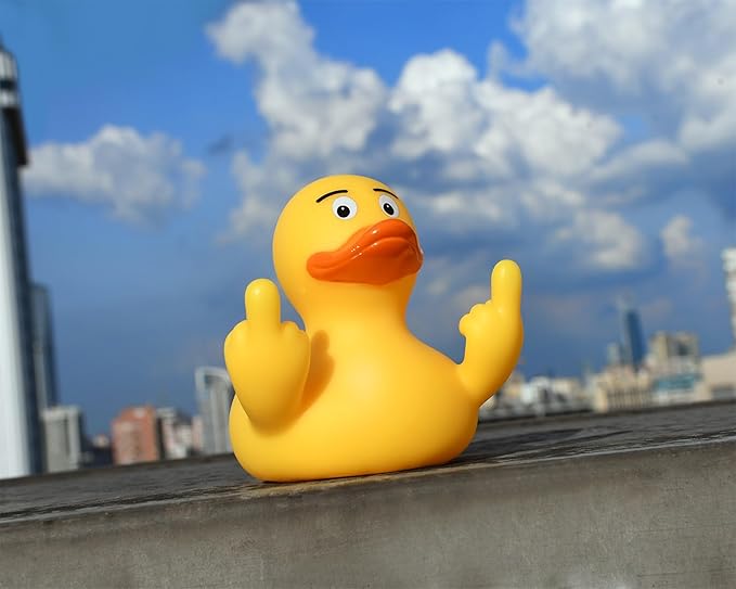 Middle Finger Rubber Ducks 3" Funny Rubber Ducks Giving Two Middle Fingers for Ducking Cool Dashboard Decorations Car Accessories