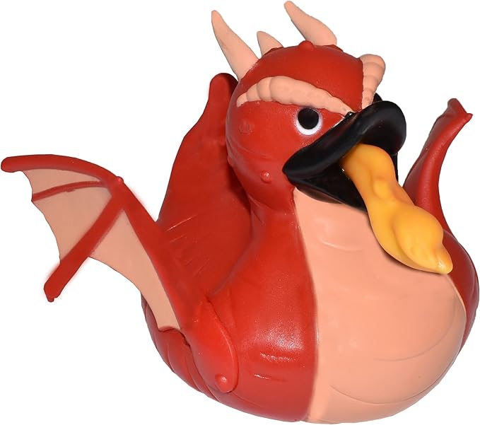 Wild Republic Rubber Ducks, Bath Toys, Kids Gifts, Pool Toys, Water Toys, Red Dragon, 4"