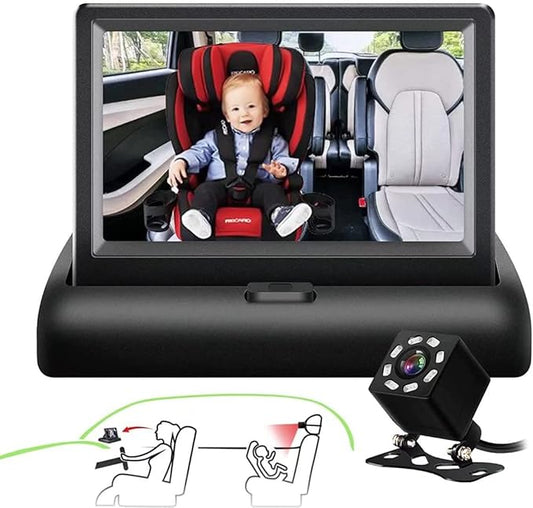 Baby Car Mirror Safety Seat Mirror Camera and Monitor with Infrared Night Vision Best Baby Monitor for Car Seat