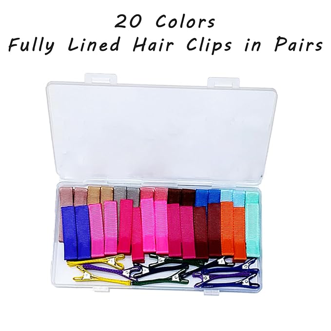 40PCS Boutique Fully Lined DIY Alligator Hair Clips 1.8" Baby Hair Barrettes for Fine Hair Infants Baby Girls Toddlers Kids (20 Colors in Pairs-Dark Multicolor)