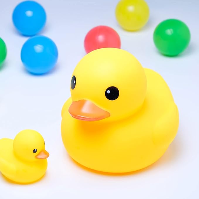 MYLIFEUNIT 4 inch Yellow Rubber Bath Ducks for Child (Pack of 2)