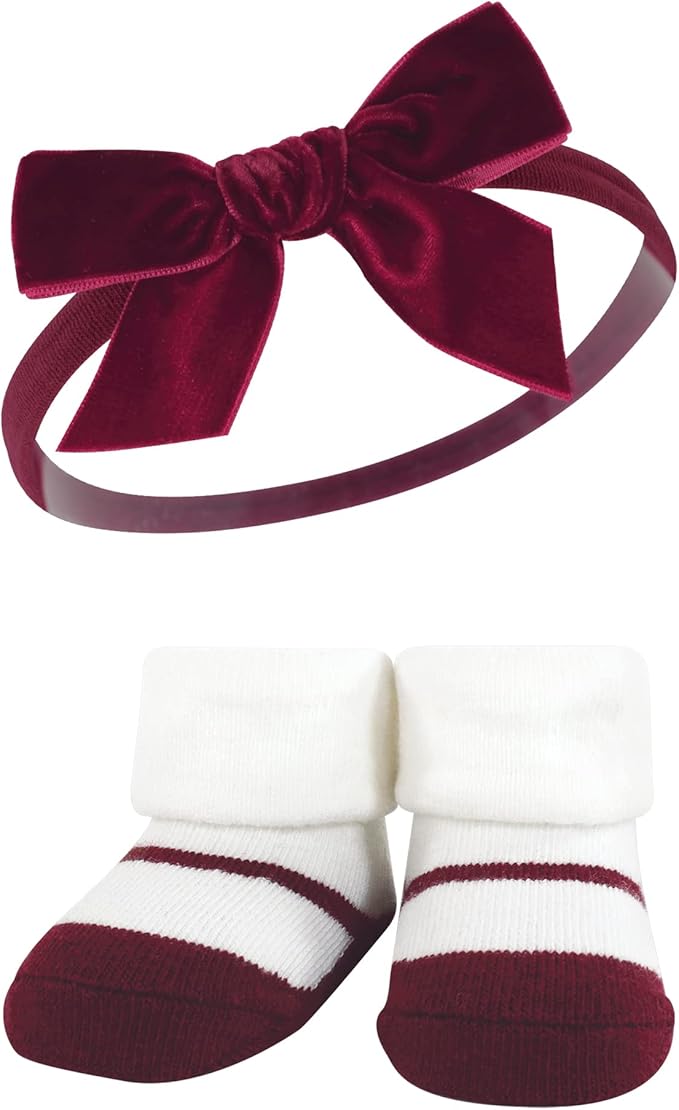Hudson Baby Girl's Headband and Socks Giftset