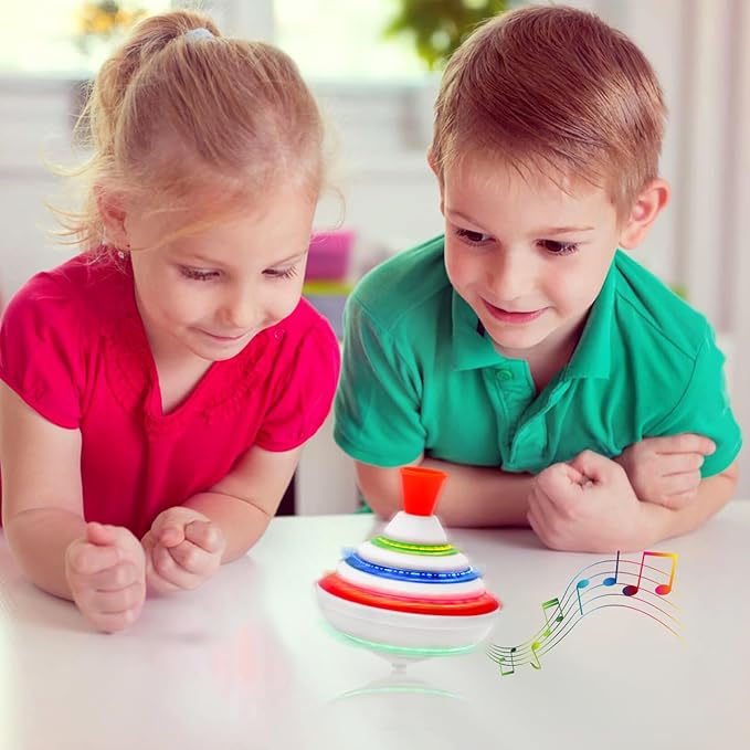 STOBOK Spinning Top Toy with LED and Music Peg-top Hand Spinner Gyro Toy Gift for Kids
