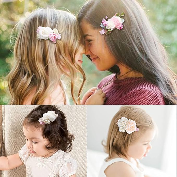 Flower Hair Clip BFNAAgirl Baby Girl Hair Bows Exquisite Hair Accessories Alligator Clips for Infants Toddlers Teen Kids Gift 6pcs/set