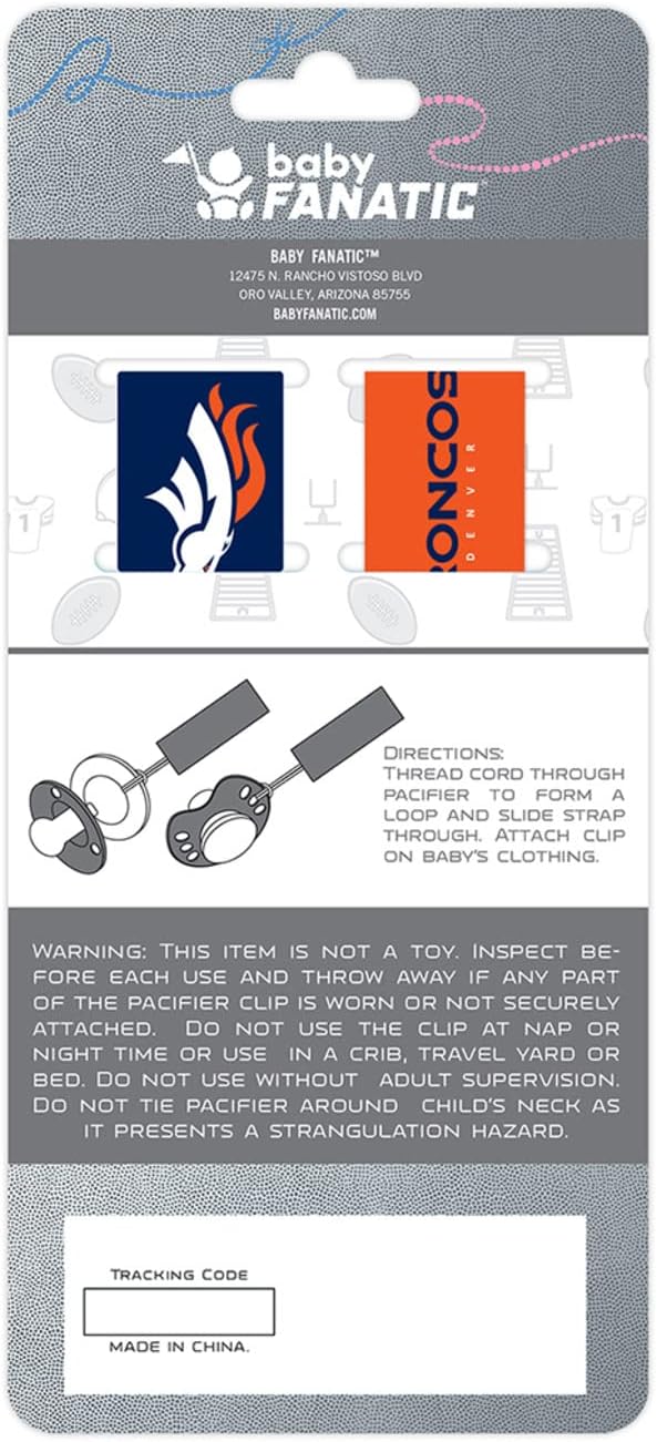 BabyFanatic Officially Licensed Unisex Pacifier Clip 2-Pack - NFL