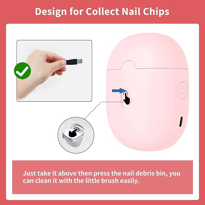 Electric Nail Clipper,Automatic Baby Electric Nail Trimmer,2 Speed Nail Clipper, Rechargeable Nail Kit for Elderly, Baby Nail Trimmer Electric,LED Light Manicure Set,Nail Clippers Gift for Kids,Adult