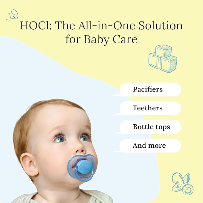 Littley Pacifier & Teether Cleaner | Alcohol‑Free HOCl Spray for Baby Pacifiers, Teethers, Bottles & High‑Touch Toys | Fragrance‑Free | Portable Travel Size | 2 oz