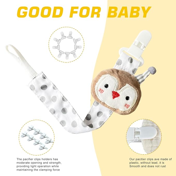 100Pcs Pacifier Clips Holders Suspender Mitten Binky Clip for DIY Teething Toys Baby Blankets Bib Holder Suit for 20mm Ribbon (White)
