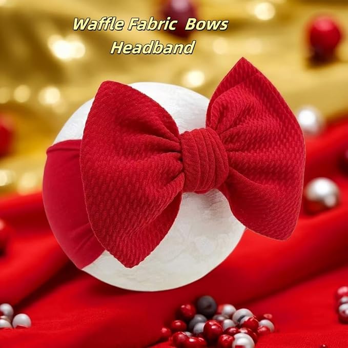 Baby Girl Headbands Nylon Red Bow Hair Accessories for Newborn Infants Toddlers (Y12, FZ)