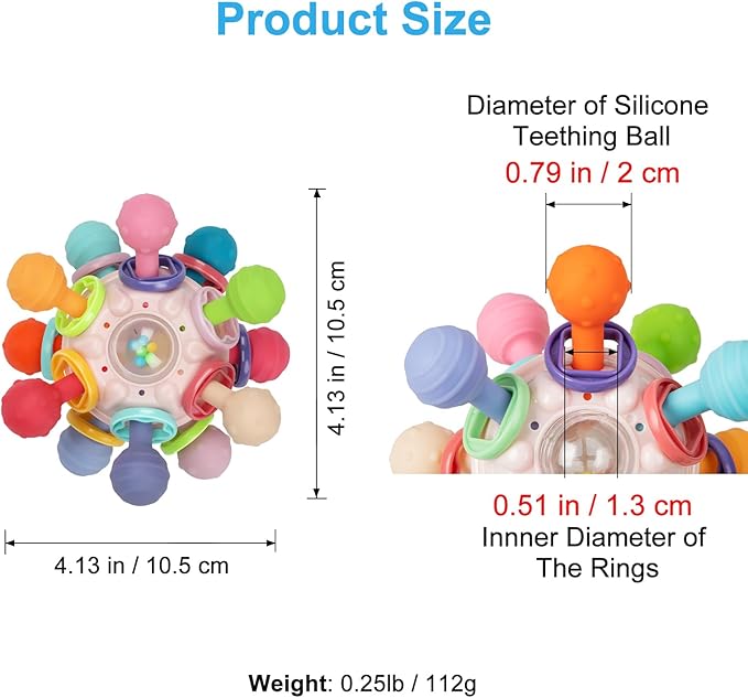 Baby Montessori Sensory Toys for 0-6 6-12 Months, Baby Teether Teething Toys for Babies 0 3 6 9 12 18 Months, Newborn Infant Learning Developmental Toys Gifts for 1 2 Year Old Boys Girls