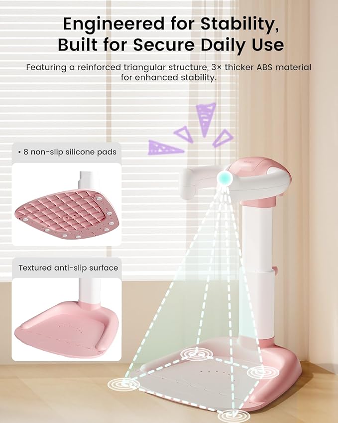 COOSEYA® Baby Shower Stand, Toddler Bath Stand Support with Thicker Colum, Anti-Pinch, Anti-Slip Base, Adjustable Shower Holder for Toddler Standing Up Themselves, Ideal Gift for Infants 8-36 Months