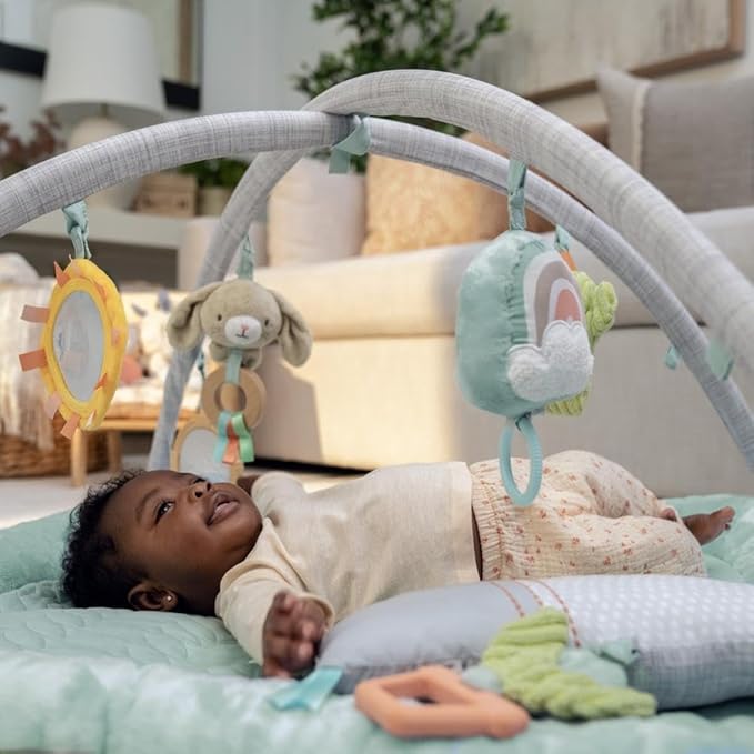 Ingenuity Calm Springs Plush Activity Gym for Baby, Ultra-Soft Premium Mat, Toys
