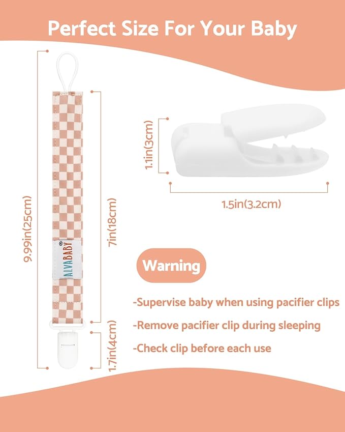 ALVABABY Pacifier Clips 8 Pack Pacifier Binky Paci Holder Leashes for Baby Teethers 8DP17A