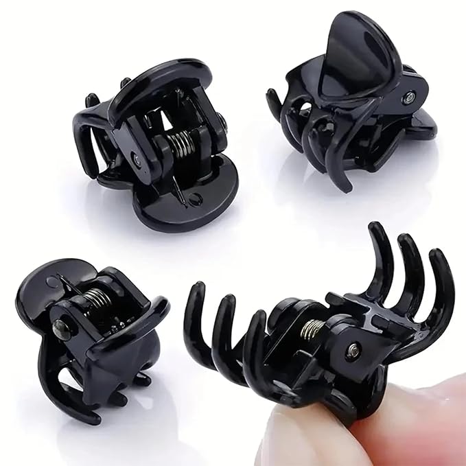 100PCS Tiny Hair Clips for Girl,Mini Claw Clips for Women, 1cm Black Plastic Mini Claw Clips for Babies, Hair Accessories for Women,Non Slip Pins Hair Clamps,Designed for Thin Or Thick Hair,Good Gift