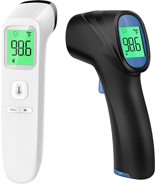 Forehead Thermometer for Adults and Kids - 202 White & 2000 Black