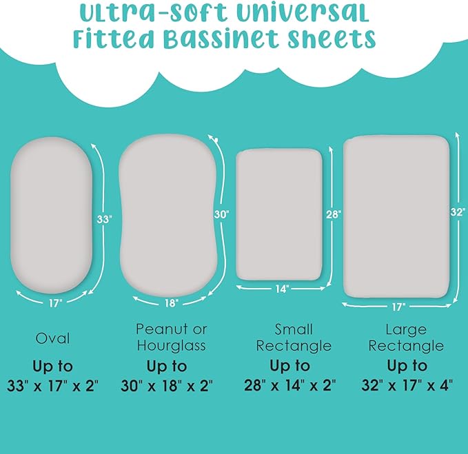 Stretch Fitted Bassinet Sheet Set BROLEX 2 Pack Cradle Sheets for Bassinet Pad/Mattress,Unisex Boys Girls,Ultra Soft,Brown Polar Bears
