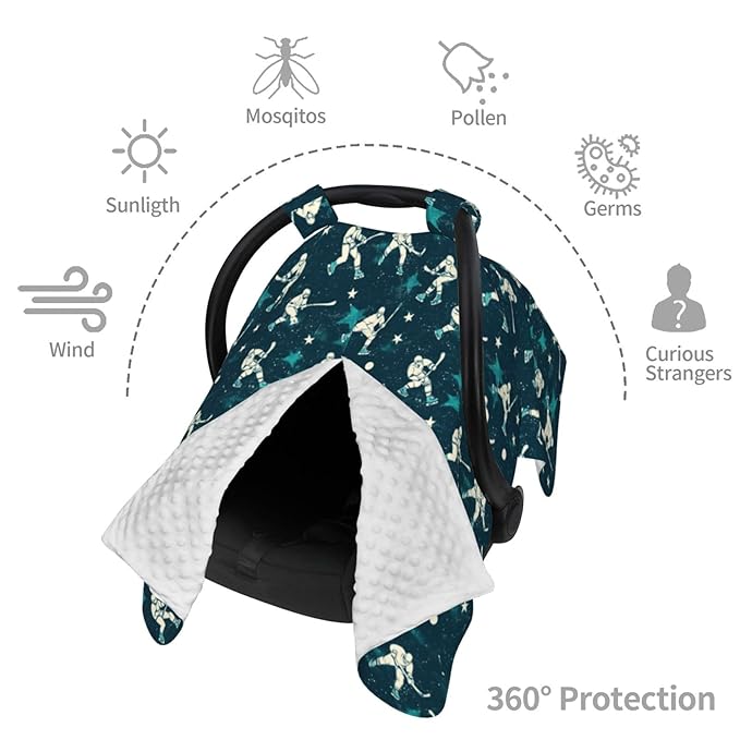 Hockey Player A Print Baby Car Seat Covers, Breathable Nursing Cover Breastfeeding Cover, Stroller Covers, Baby Boys Girls Newborn Essentials, Multi-use Infant Carseat Canopy